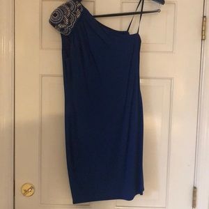 Roy blue one shoulder dress